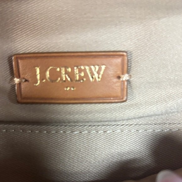 J. Crew Orange Leather Clutch with Chain Strap